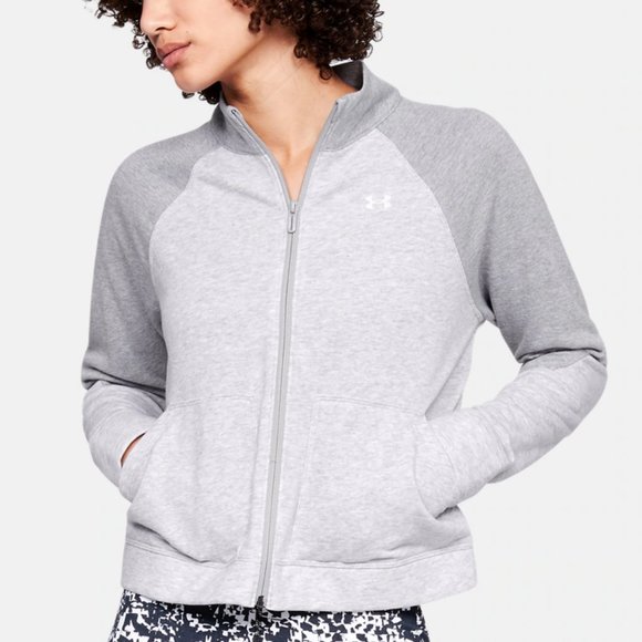 Under Armour Gray Favorite Terry Bomber Jacket - Picture 1 of 5